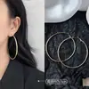 Brincos de Argola Redondos Grandes Estilo Frio Transfronteiriço Simples Versáteis Brincos de Orelha Joias de Orelha Populares Elegantes Exageradas Europeias e Americanas