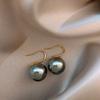 Zhenduo cáñamo gris zapatos de tacón alto aretes moda coreana temperamento red popular doméstico Shi Jia Gao Liang perla gancho para la oreja mujeres
