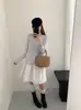 Cárdigan de Modal Tencel Seda Primavera y Verano Ligero Estilo Coreano Algodón Amigable con la Piel Lana Tejido Superior de Manga Larga Abotonado para Mujer