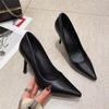 Zapatos de Tacón Alto para Mujer, Nuevo Estilo Verano 2026, Tacón de Aguja Negro Punta Fina Boca Baja, Zapatos de Etiqueta Trendy Sexy Elegantes para Estudiante