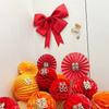 Lanterna de melancia Decoração de casamento Adereços Lanterna de papel dobrável Decoração de janela de shopping Lanterna de bola de favo de mel de melancia