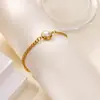 Pulsera de Comercio Exterior Transfronterizo, Joyería Suave, Sencilla y Elegante, Flor Redonda de Pastel de Perlas, Pulsera de Acero Inoxidable Dorado al por Mayor