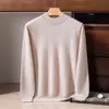 Nuevo Suéter de Cachemira de Color Sólido para Hombre Otoño/Invierno 2026 Suéter de Punto Casual con Cuello de Cuello Alto Doble Capa Camisa Base