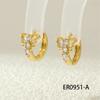 Brincos de Argola de Cobre 18K Transfronteiriços Laço Simples Elegante Versátil Zircônia Inseto Borboleta Brincos Sentido Avançado