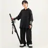 Roupas Infantis Modernas para Street Dance para Meninos e Meninas Hip-Hop Estilo Chinês Cool Roupa de Performance Hanfu para Crianças Ano Novo
