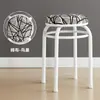 Silla taburete redondo de hogar para adultos a la moda, juego creativo de taburetes de metal para mesa de comedor, banco de madera maciza, taburete redondo engrosado