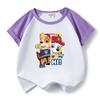Traje de verano para bebé de niño y niña de dibujos animados del equipo Wang Wang, nuevo para niños, de algodón, manga corta, shorts, delgado de dos piezas, fino