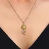 Nova Joia Criativa Comércio Exterior Joia Mais Vendida Colar de Girassol com Pérolas Pingente de Girassol Elegante Moda Feminina