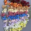 Cadena de flores de hortensia bordadas de alta calidad transfronteriza simulación de flor paisajismo de salón de bodas flor artificial arreglo floral de escena de boda flor de seda plantas verdes venta al por mayor