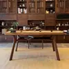 Nova Mesa de Estudo, Mesa de Chá, Mesa de Jantar Três em Um Estilo Chinês Song Estético Madeira Maciça de Nogueira Preta Norte-Americana Minimalista Moderna Luxo Leve
