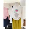 Tela Lyocell Algodón Fresco Hielo Nieve Diseño de Letras Pequeñas Ultrasuave Ligeramente Transparente Manga Larga Cubre Ropa Protección Solar Aire Acondicionado
