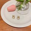 Pendientes de mariposa sencillos de lujo con aguja de plata 925, ligeros y de nicho, con perlas elegantes y a la moda que combinan con todo, y pendientes de celebridades de Internet con diamantes incrustados.
