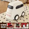 Lixeira em formato de carro de desenho animado, adequada para espaços pequenos, com tampa, design de cesto duplo, ideal para quartos de crianças, sala de estar criativa e armazenamento de brinquedos