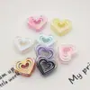 Color AB electrochapado agujero recto estrella hueca corazón a corazón corazón de melocotón cuentas sueltas DIY cadena de teléfono móvil colgante material decorativo con cuentas