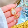[Oro Real de Cobre] Tulipán Dulce Comercio Exterior Transfronterizo DIY Joyería Hecha a Mano Cobre Circonio Microincrustado Accesorios Colgante Joyería
