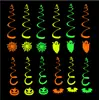 Nuevas Decoraciones Fluorescentes de Halloween: Adornos Colgantes de Murciélago Luminosos, Banderines Espirales de Fantasma para Fiestas de Halloween