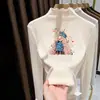 Camiseta térmica de forro polar para niñas, con volantes, para usar debajo, nuevo estilo otoño e invierno 2026, para niños mayores, top de manga larga, camiseta de cuello medio alto