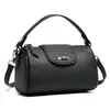 Bolso Boston versátil para mujer de piel de vaca de primera capa, para hombro/cruzado, monedero, moderno, simple, práctico, piel suave, bolso tipo barril redondo