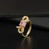 Moda Europea y Americana Estilo Nuevo Anillo Abierto de Cobre con Circonita Bañado en Oro Real, Estilo Celebridad de Internet Anillo Súper Brillante para el Dedo Índice Venta al por Mayor