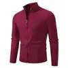 Comercio Exterior Estilo Otoño e Invierno Hombres Cálido Cremallera Tallas Grandes Tejidos Europeos y Americanos Cuello Alto Cárdigan Suéter Delgado con Cremallera Chaqueta Ropa de Hombre