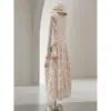 Vestido Floral sin Mangas Estilo Francés para Mujer, Nuevo Estilo de Verano, Muy Hermoso, Puro y Juvenil, Adelgazante, Vestido Largo de Cuello Redondo para Mujer