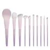 Cangzhou Conjunto de Pincéis de Maquiagem Roxo Estrelado com 10 Peças Pincel de Pó Rosa Pincel para Pó Solto Pincel para Sombra Pincel para Lábios Conjunto Completo de Ferramentas Macias de Beleza