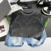 Conjunto de Verano para Niños 2026 Nuevo Elegante Guapo Bebé Niños Rasgado Manga Corta Dos Piezas Ropa Delgada Moderna