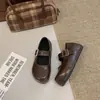 Zapatos Birkenstock estilo coreano con tacón oculto, suela de 5 cm de grosor para otoño, Mary Jane cómodos y sencillos con hebilla cuadrada, diseño nuevo lindo y moderno