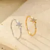 Anillo de Estrella de Seis Puntas de Plata de Ley 925 con Circonita para Mujer, Nuevo Modelo Más Vendido con Diamantes, Anillo para Dedo Índice, Estilo Europeo y Americano, Versátil y Moderno