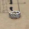 Anillo de apertura de plata Jia plata plata 990 cinco emperadores dinero hombres y mujeres retro hacer viejo una generación de cabello