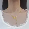Brincos de Máscara de Raposa Loja de Ouro Mesmo Estilo Brincos Vazados de Raposa Novo Estilo Chinês Presente para Namorada Corrente de Clavícula Levemente Luxuosa Exquisite