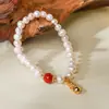 Pulsera de Perlas Naturales, Pulsera Pixiu Estilo Francés de Lujo Ligero, Joyería de Alta Gama, Pulsera de Ágata Retro, Ventas de Fábrica