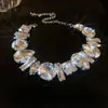 Set de Pendientes y Collar de Borla de Diamante Super Brillante Estilo Palacio Perlas Lujo Accesible Gama Alta Cadena para Clavícula Diseño Joyería
