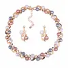 Conjunto de collar y pendientes de perlas de colores para damas, estilo dulce y creativo, diseño elegante y elegante, conjunto de joyas con sentido del humor.