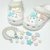 Novos charms de estrela-do-mar e água-viva transparentes para tamancos, fivelas de decoração para sapatos, charms de corrente de contas DIY removíveis