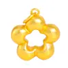 Collar con Colgante de Flor Dorada Hueca Pequeña de la Fortuna con Dinero y Flor de Buena Suerte Cadena para Suéter de la Tienda de Oro Pu Zuo
