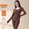 Popular Conjunto de Roupa Íntima Térmica Emagrecedora para Outono e Inverno com Modelagem Corporal Sem Costura, Controle da Barriga e Efeitos de Levantar o Bumbum