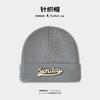 Sombrero de hombre invierno cálido protección para las orejas sombrero tejido estilo coreano simple para todo circunferencia de cabeza grande sombrero de lana con letras gorro para el frío de punta cerrada