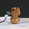 Palo de rosa Sapo Dorado Calabaza Mango Colgante para Coche Tallado en Madera Estilo Antiguo Artesanía Llavero Joyería