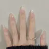 Parches de Manicura Hechos a Mano para Otoño e Invierno, Uñas Postizas, Uñas Largas, Blanqueamiento 10 Piezas de Uñas Portátiles Ojo de Gato de Cristal, Gama Alta