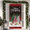 Qzb Amazon Transfronterizo Cortina de Puerta Navideña Cubierta de Puerta Decoración de Fiesta Festiva Atmósfera Navideña Bandera Tela Colgante de Fondo