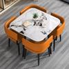 Rock Plate Light Luxury Storage Mesa de Jantar e Cadeira Combinação Pequeno Apartamento Moderno Simples Mesa de Jantar Doméstica Pequena Mesa Redonda Mesa de Jantar e Cadeira
