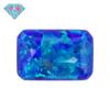 Gema Huagang rectangular biselada plana lisa piedra de ópalo artificial gema de ópalo sintético azul piedra desnuda OP27