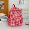 Mochila Bordada con Lazos a Cuadros Frescos Estilo Bosque para Niñas, Mini Mochila de Viaje Exclusiva Estilo Dulce Mejor Amiga