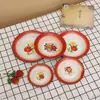 Atacado do Fabricante Prato de Esmalte Nostálgico Prato de Esmalte Antigo Prato de Frutas Tigela Redonda para Lanches Prato Nostálgico de Borda Reta