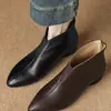 Botas curtas de algodão com forro de fleece marrom para mulheres, nova coleção outono/inverno 2026, de sola plana, salto baixo, sola macia, botins estilo francês, botas de cano justo