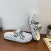 Sandalias tipo mule sin cordones de lunares de moda 2026 otoño nueva moda planas estilo Birkenstock para mujer para usar con faldas