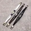 Pulseiras de Couro com Contas Simples de Venda Quente Atacado Europeias e Americanas, Pulseiras Personalizadas e Versáteis com Pregos X para Homens e Mulheres, Pulseiras de Couro Modernas