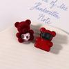 Versão coreana de sapatos retrô joias de flor flor margarida flocado strass urso fivela de sapato acessórios de joia material diy atacado