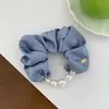 Tecido Pérola Cabeçalho Cetim Estilo Coreano Anel de Cabelo Intestino Grosso Corda de Cabelo Bola de Tendão de Borracha Flor de Cabelo Acessórios de Cabelo